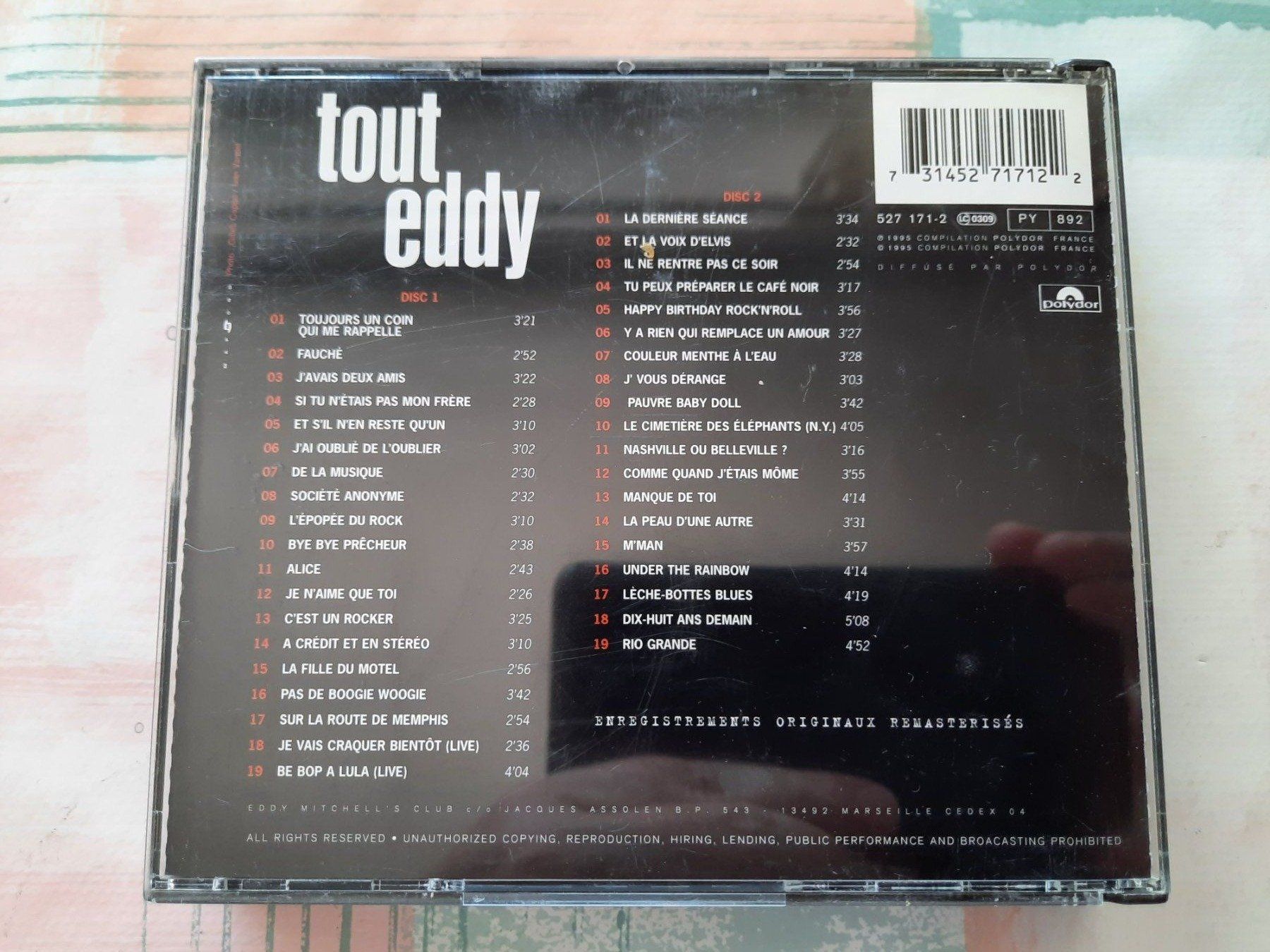 CDs: Cd Eddy Mitchell - Tout Eddy – D'occasion à Pully par bro_n52j 2