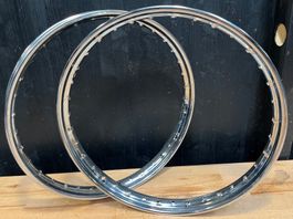 NOS: 1.20 x 16" Agrati Speichen-Felgenring Paar Chrom ⑤ №223