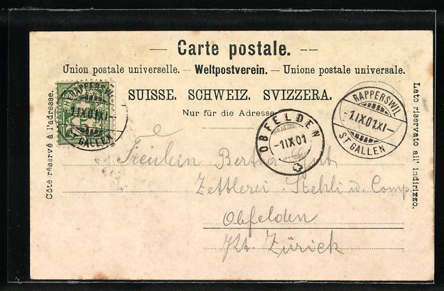 Cartoline postali: Rapperswil, Dampfer vor Hotel Pension du – Usato da Berlin venduto da bartko-reher 1
