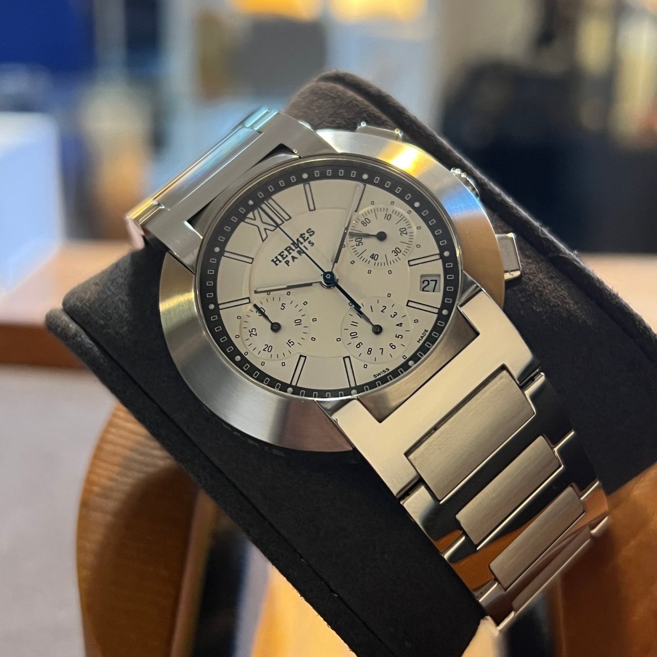 Hermès Orologi: Hermès Nomade Auto-Quartz Chronograph N01.910 – Usato da Carouge GE venduto da Watchaser 7