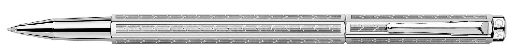 Caran D'Ache Penna & Evidenziatori: 838.286 Chevron platiniert ** Ecridor Caran d'Ache ** ROLLER – Nuovo e nell'imballaggio originale da Strengelbach venduto da Mozi1 1