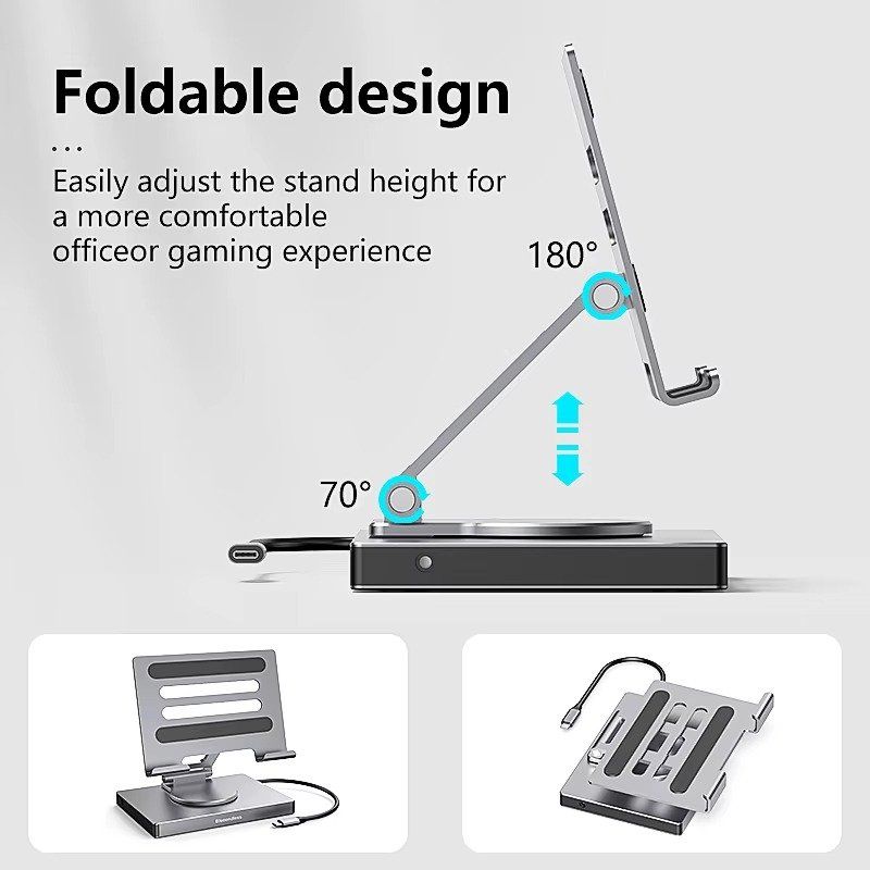 Dockingstation: Ipad stand USB C Hub 4K 60HZ HD Type-C 100W – Neu und originalverpackt aus Unterägeri von RmOnline 6