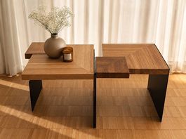 2 Designer-Beistelltische aus Massivholz  CHF 50 für beide