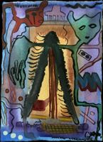 Sigger- Original Aquarell auf Papier - Outsider Art, Brut
