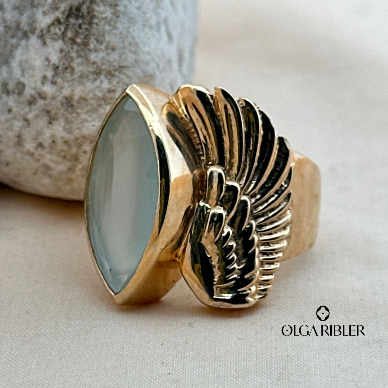 Olga Ribler Bagues: Statement Silber Ring 925 Grösse 54 mit Aquamarin – Neuf (Voir description) à Luzern par Schmuckoutlet 4