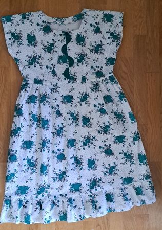Damen Kleid Blumenmuster Weiss M size