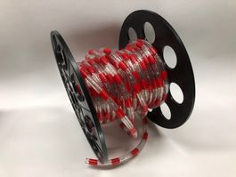 Lichtschlauch rot/transparent / innen + aussen (Meterware)