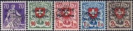 1935-37, SDN, 22z-26z (geriffeltes Papier) gestempelt K:40.-