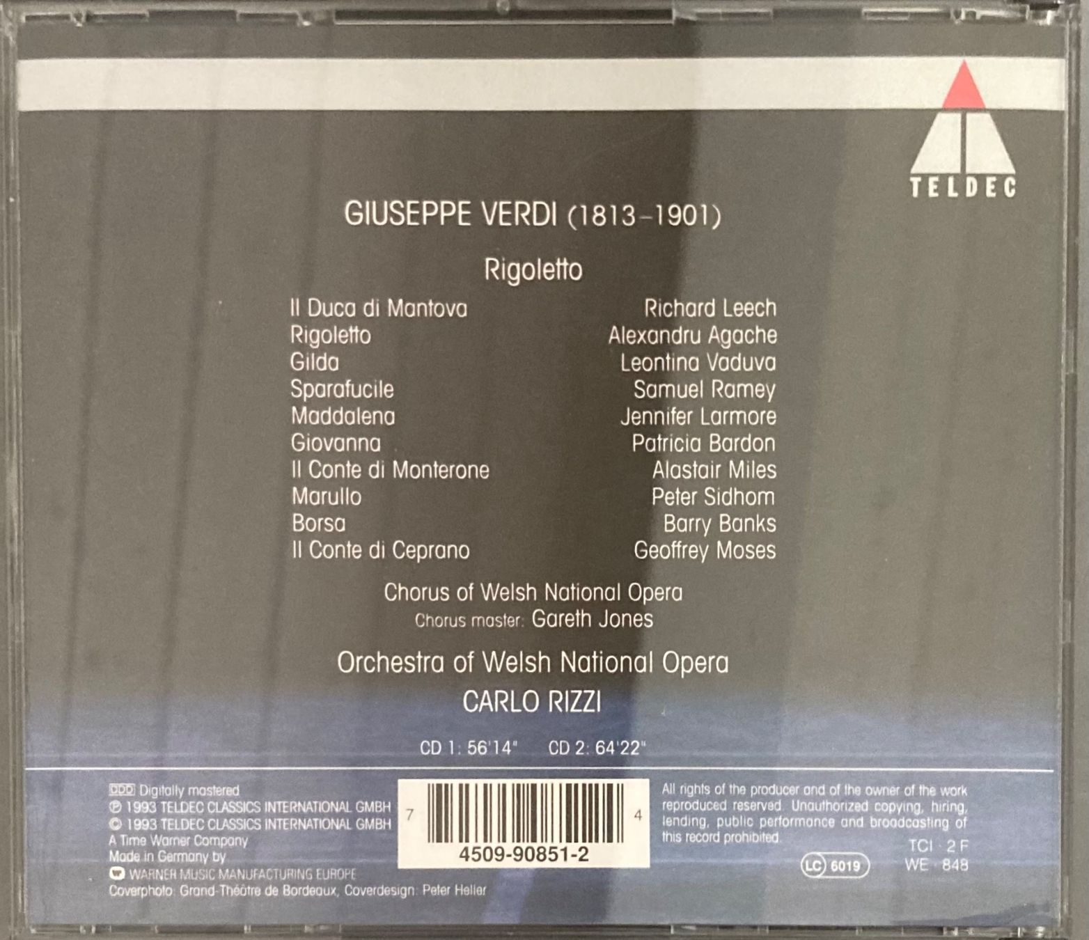 CD: GIUSEPPE VERDI...... - RIGOLETTO – Usato da Poliez-Pittet venduto da Newtown-Records 4