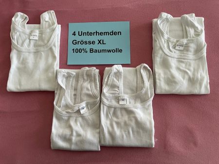 4 Unterhemden weiss 100% Baumwolle Grösse XL neuwertig