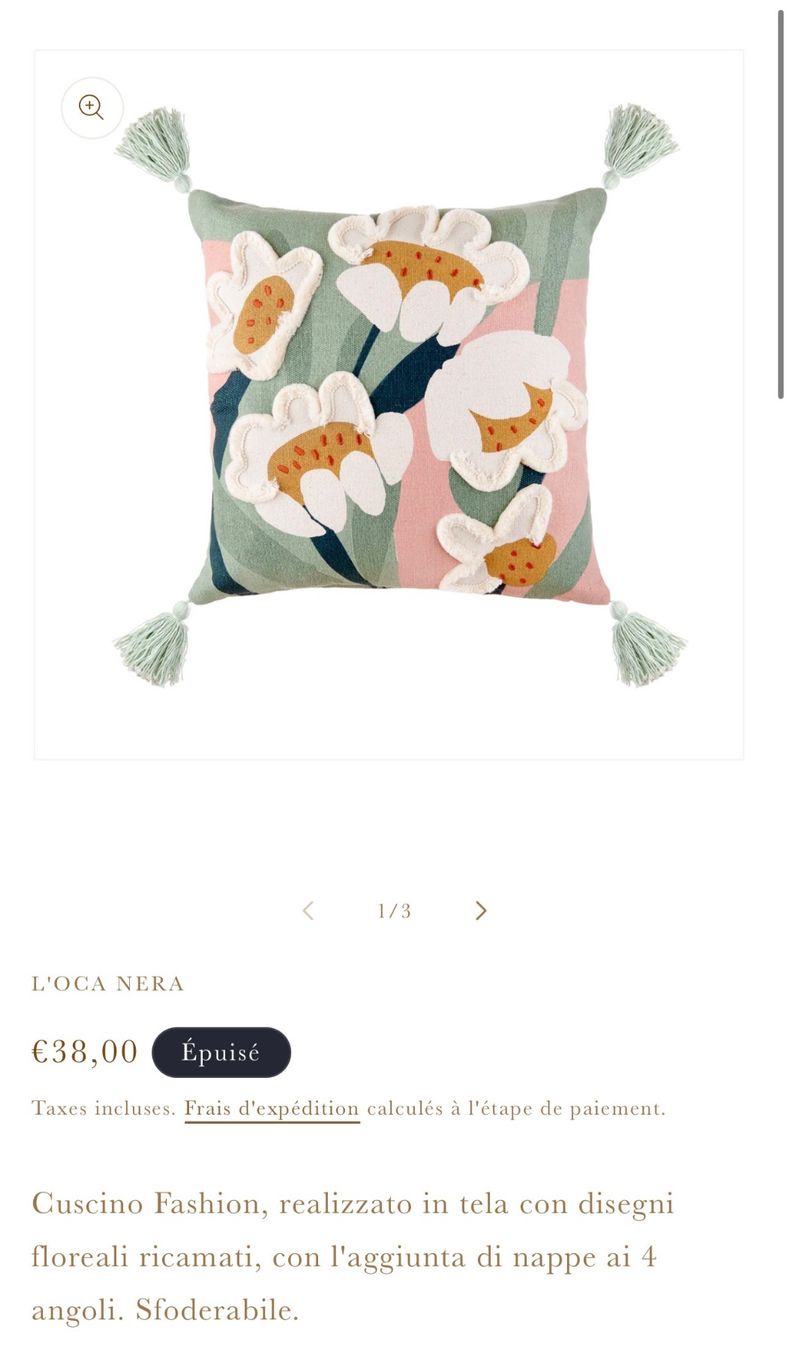 Pfister Kissen: 🌸 housse de coussin brodée à fleurs 🌸 45x45 – Gebraucht aus Muraz (Collombey) von iLoveNYC 3