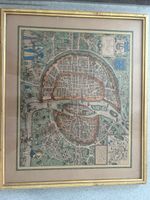 Historischer Stadtplan Paris gerahmt 38 × 45 cm