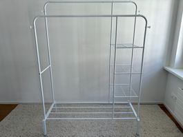 Weisser Kleiderständer mit Ablage - Top Zustand!
