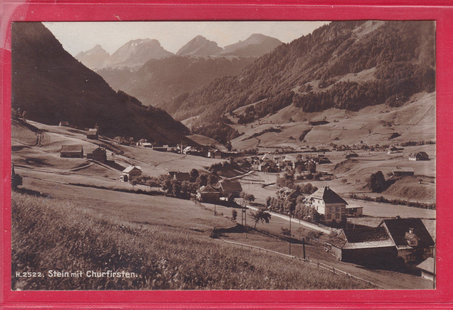 Cartoline postali: STEIN MIT CHURFIRSTEN, 20.3.1929 – Usato da Oberrieden venduto da Gebirgsstelze
