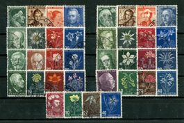 9 PRO JUVENTUTE SÄTZE AB 1941 - 1949 KOMPLETT - FR. 90.00