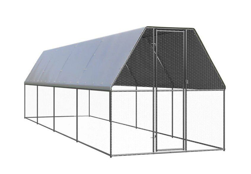 Willood Hühnerstall 8x2x2 M - Geräumiger Auslauf Aus Verzinktem Stahl