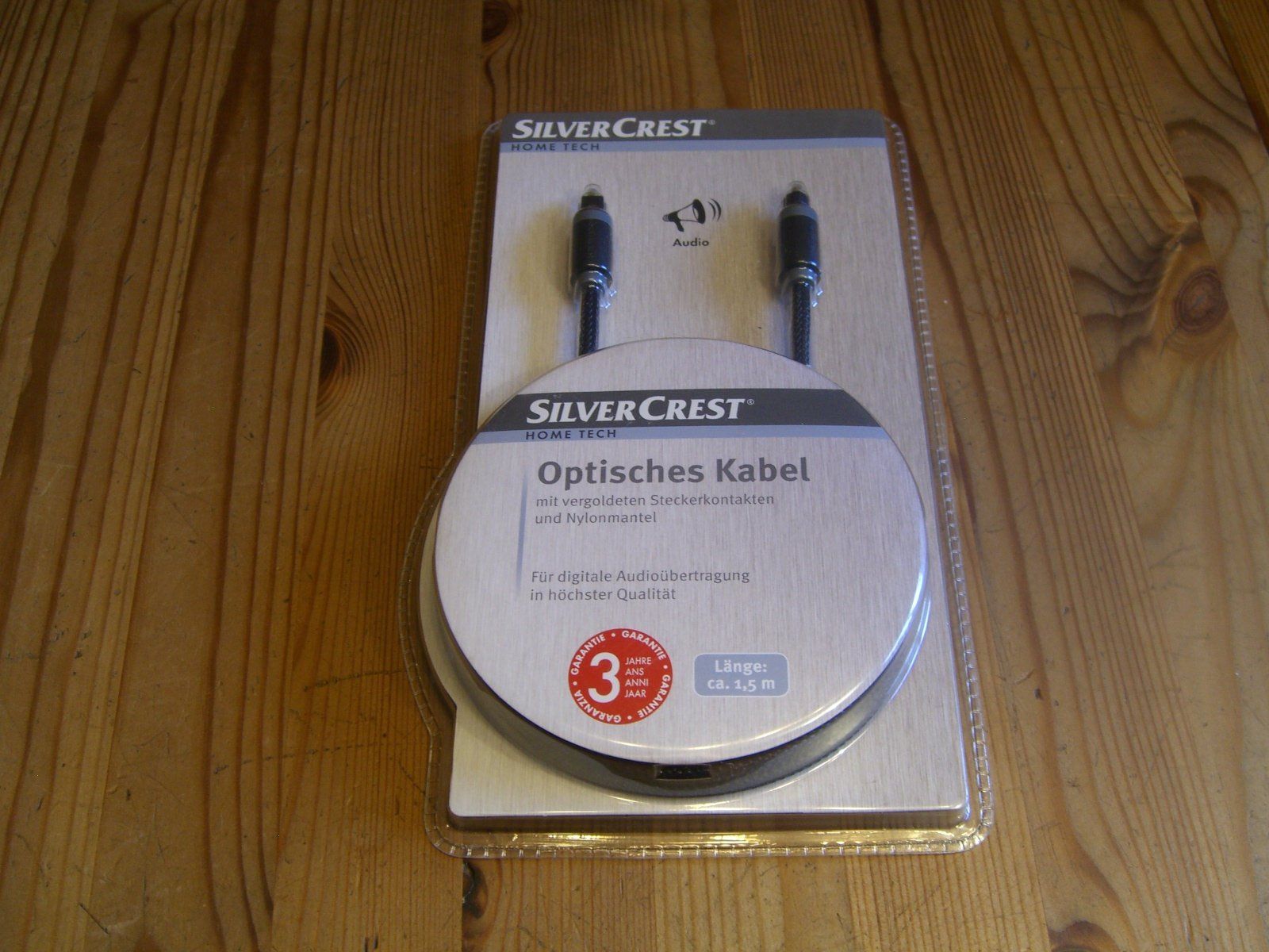 Cavi: optisches Audiokabel der Marke Silvercrest Home Tech – Nuovo e nell'imballaggio originale da Winterthur venduto da Ghandi5 1