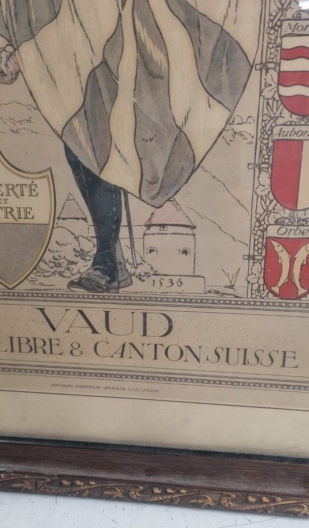 Foto & Immagini: Gerahmte Plakat Vaud 8. Kanton der Schweiz – Usato da Flums venduto da Flumsantik 2