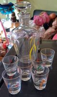 Karaffe und 6 Schnapsgläser vintage