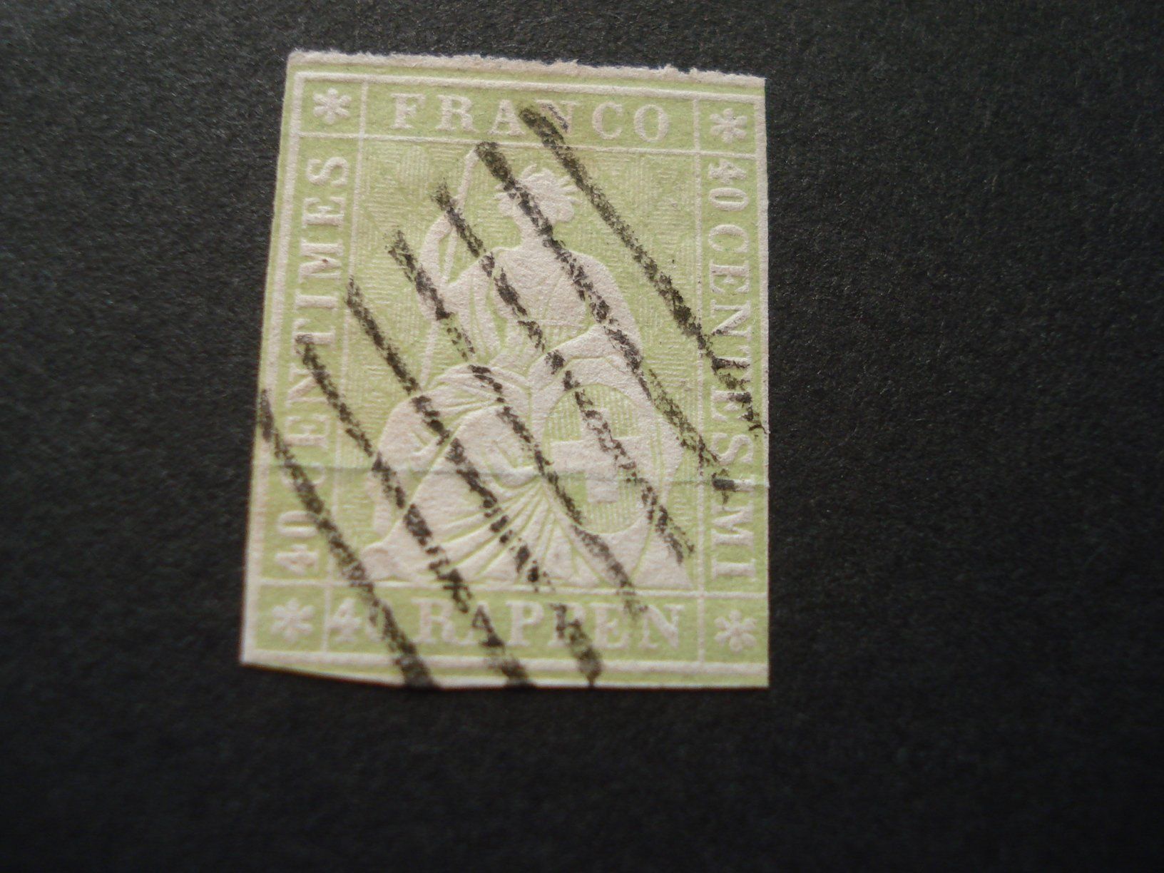 Alle Briefmarken: Strubeli 40 Rp, grün, Rautestempel – Gebraucht aus Niederwil AG von morostahu