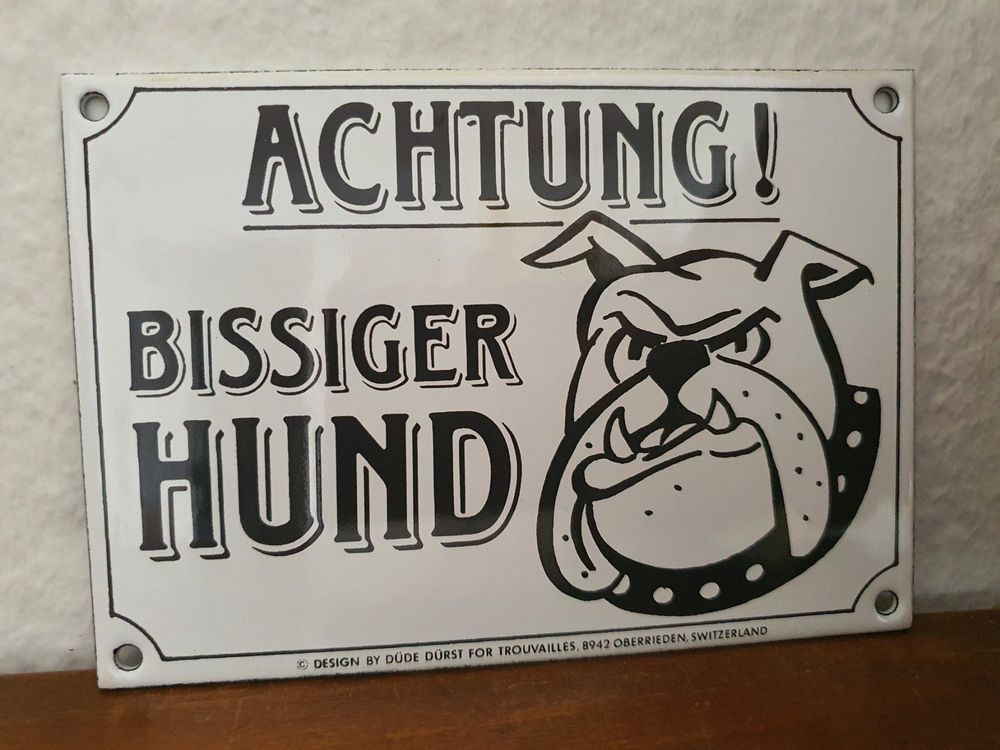 Vorsicht Bissiger Hund! - Alu-Dibond Schild 30x20 Cm Mit 4 Bohrungen, Wetterfest & Made In Germany
