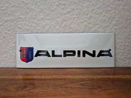 Emailschild BMW Alpina Service Werkstatt Logo Emaille Schild
