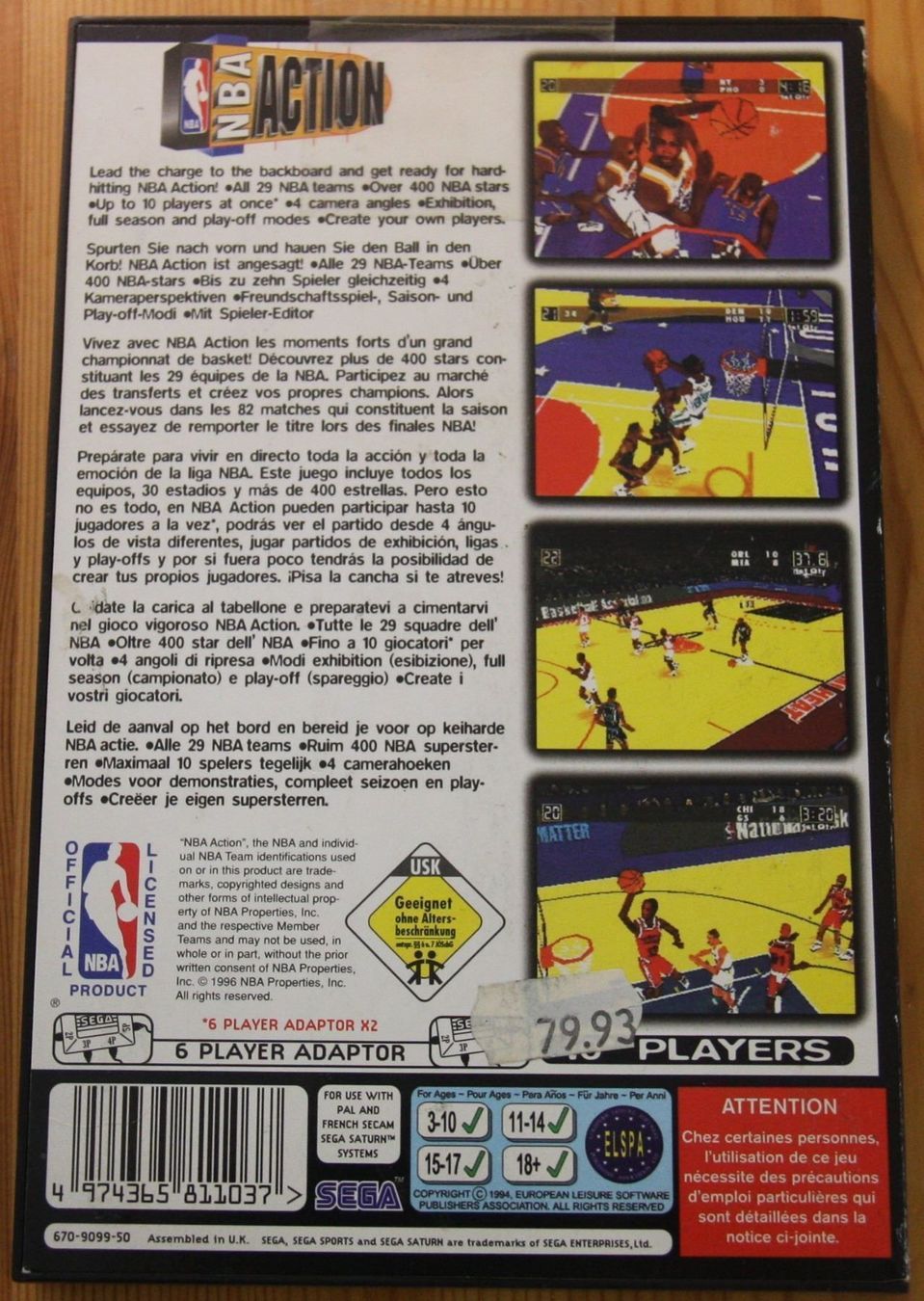 Giochi: NBA Action Sega Saturn – Usato da Fisibach venduto da Retrogames24 1