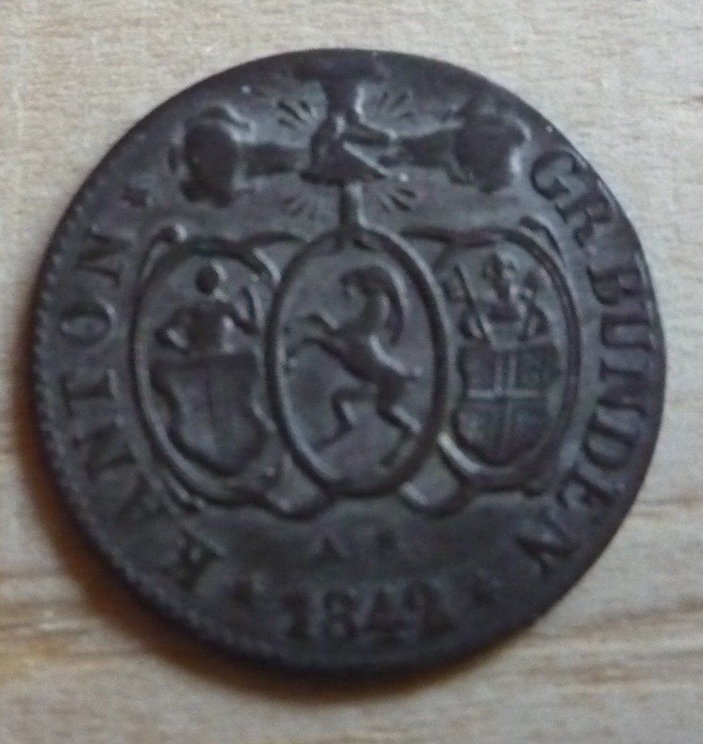 Tutti le monete: 1/6 Batzen Graubünden, vz, 1842 – Usato da Rieden SG venduto da Sammelfreund