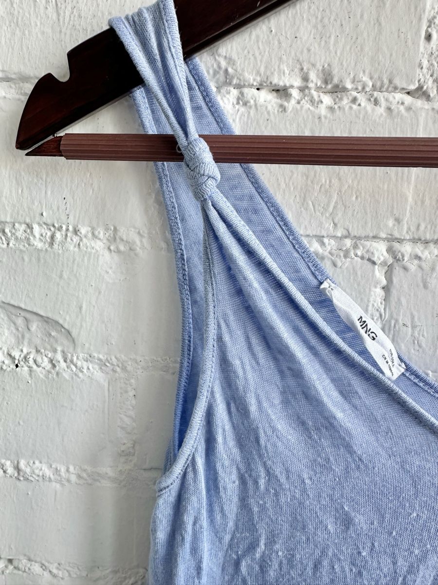 Mango Top: MANGO Leinen-Top in Hellblau / Gr. S – Usato da Bern venduto da Fraeuleinhonig 2