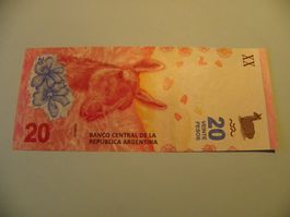 20 Argentinische Peso Banknote, Unzirkuliert, Neuwertig