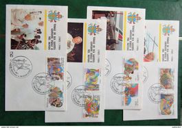 Vatican - 1987 Pope World Travel 8 values on 4 FDC