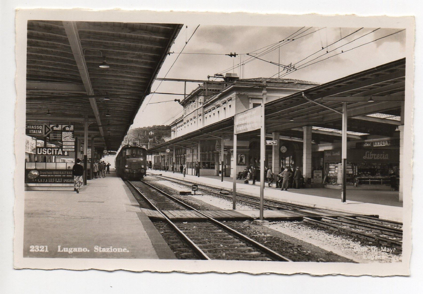 Cartoline postali: LUGANO Stazione - Bahnhof mit Bahn – Nuovo (secondo la descrizione) da Jona venduto da philajona
