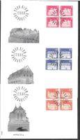 9 FDC 412- 417, 419, 420, 422 Teilserie Viererblöcke ET 1968