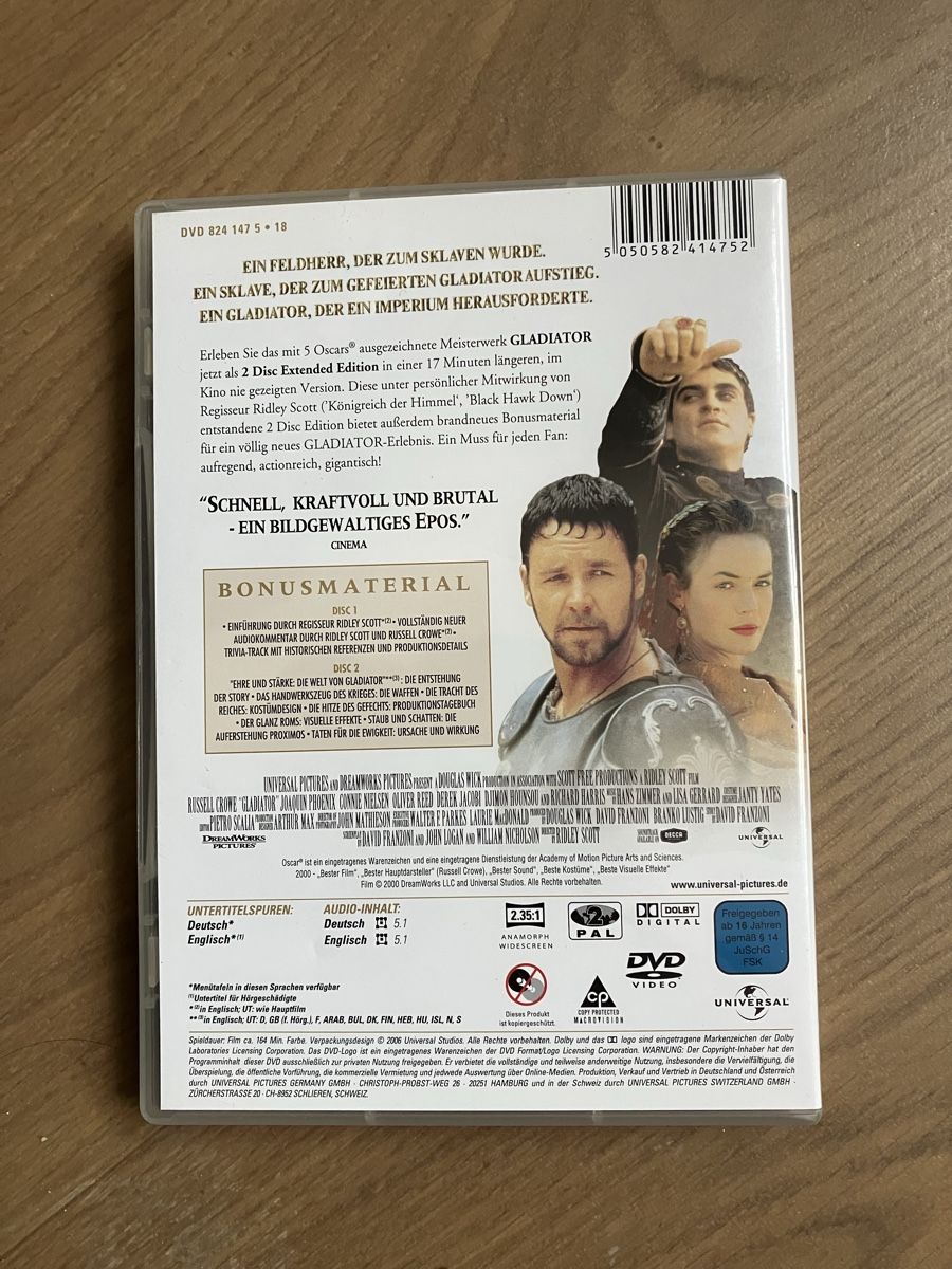 Tutti i DVDs: Gladiator Oscar Edition DVD – Usato da Segnas venduto da baditschun 2