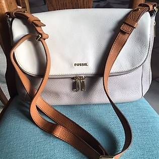 Fossil sac beige, cuir souple