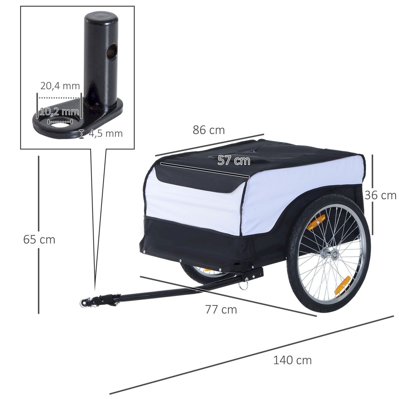 Veloanhänger: HomCom Lastenanhänger Weiß – Neu und originalverpackt aus Bottighofen von zaap 3
