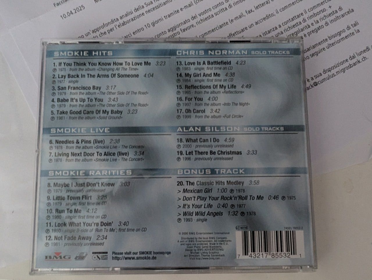 CD: Smokie 1975- 2000 – Usato da Breganzona venduto da oligab81 1