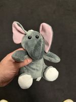 Süsser Stoff-Elefant, grau mit rosa Ohren, Top Zustand!