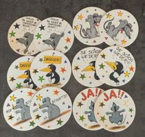 12 *COMIC - UNTERSETZER - U. STEIN* DM 10.5CM/TIPTOP