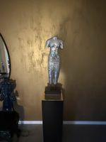 Figurine torso aluminium textured base included sculpture