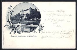 Grandson, Chateau de Grandson vom Wasser