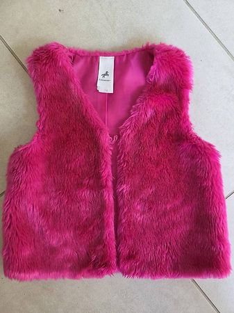 Herziges Gilet, Gr. 116, Kunstfell pink Pullover Sweatshirt