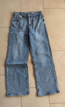 Wide Leg Jeans - Hellblau / High Waist