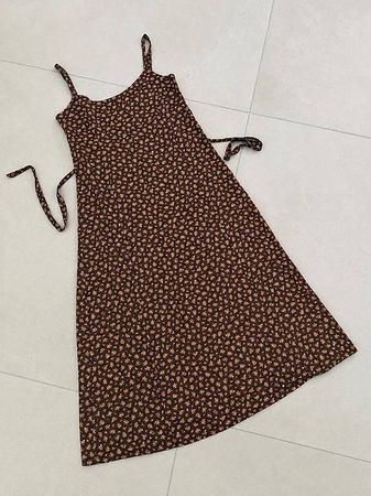 Midi Sommerkleid Braun Gr. XS