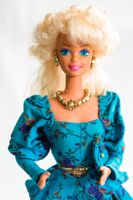 Barbie Puppe Restyled Unikat 90er Vintage blaues Kleid OOAK