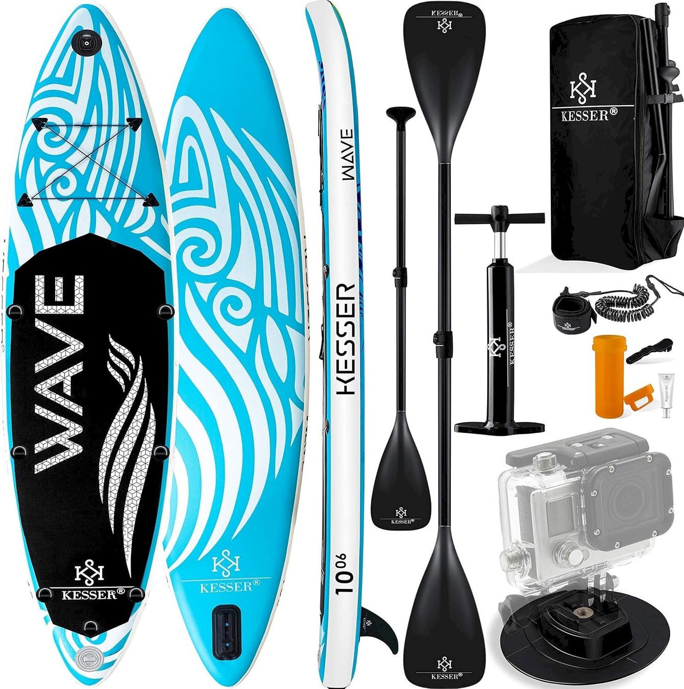 Surf: KESSER Aqua SUP Board Set 320cm hellblau – Neuf avec emballage d'origine à Bottighofen par zaap
