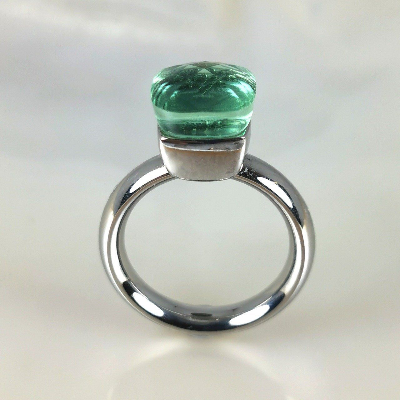 Anelli: Bague acier "Qudo" pierre synth.- Vert - T.52 – Nuovo e nell'imballaggio originale da Préverenges venduto da Finepearlsgem 3