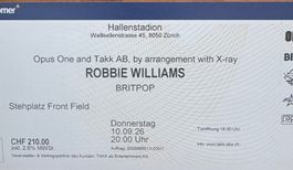3 Tickets: ROBBIE WILLIAMS Konzert - Britpop 10.09.2026