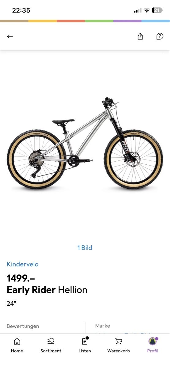 Early Rider Velos: Kinder Mountainbike Earlyrider – Gebraucht aus Freienwil von oss078 1