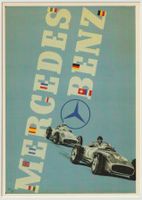 Künstlerkarte, Reklame, Mercedes Autorennsport